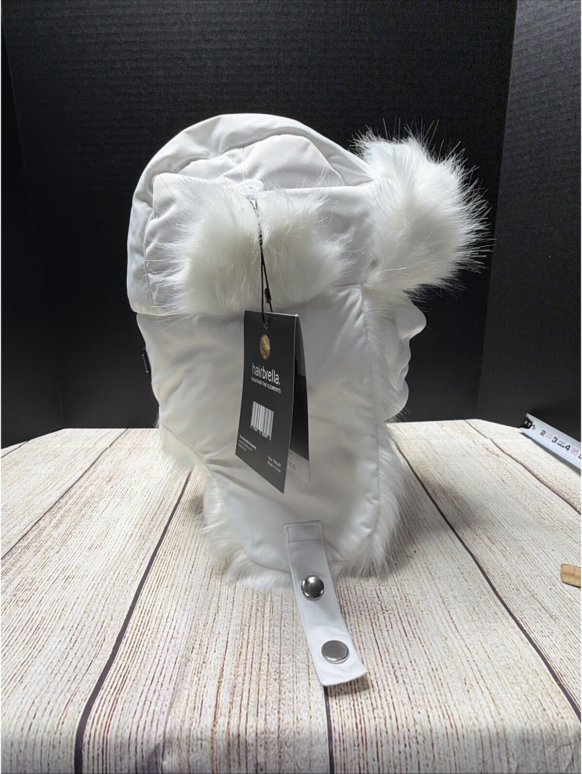Hairbrella White Trapper Cap Faux Fur — image 5 of 7